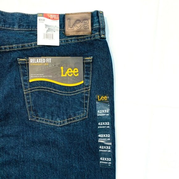 NWT Lee Tomas Relaxed Fit Straight Leg Jeans Dark Wash Denim Men's 42x32 - Picture 7 of 11